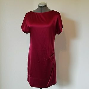 Banana Republic Cranberry Stretch Satin Dress 4